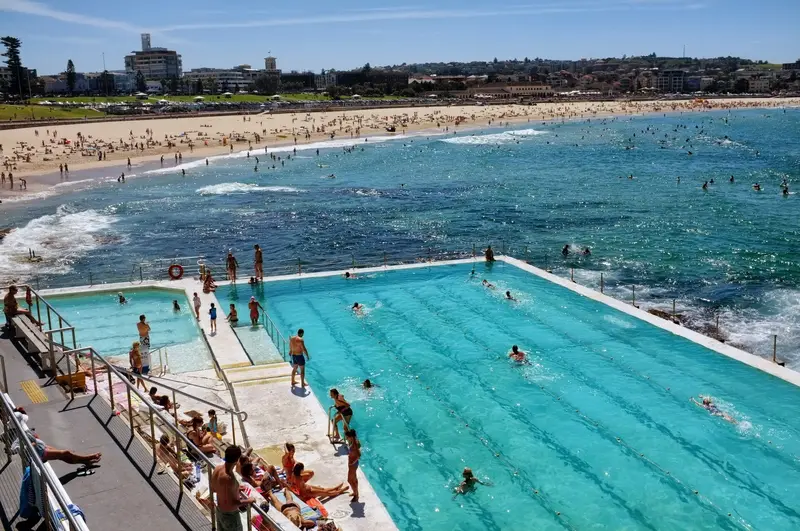 Bondi Icebergs ocean pool with Bondi Beach behind